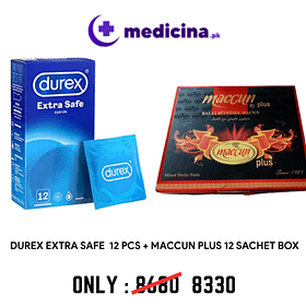 Maccun Plus Sachet Box + 12 Durex Condoms | medicina.pk