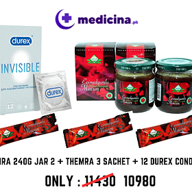 Themra Epimedium Macun 240g jar 2 + Themra 3 Sachet + 12 Durex Condoms | medicina.pk