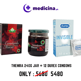Themra Epimedium Macun 240g jar + 12 Durex Condoms