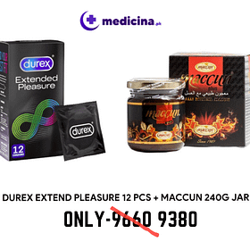 Maccun Plus 240g jar + 12 Durex Condoms | medicina.pk