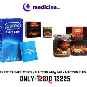Maccun Plus 240g jar + Maccun 40g jar + 12 Durex Condoms